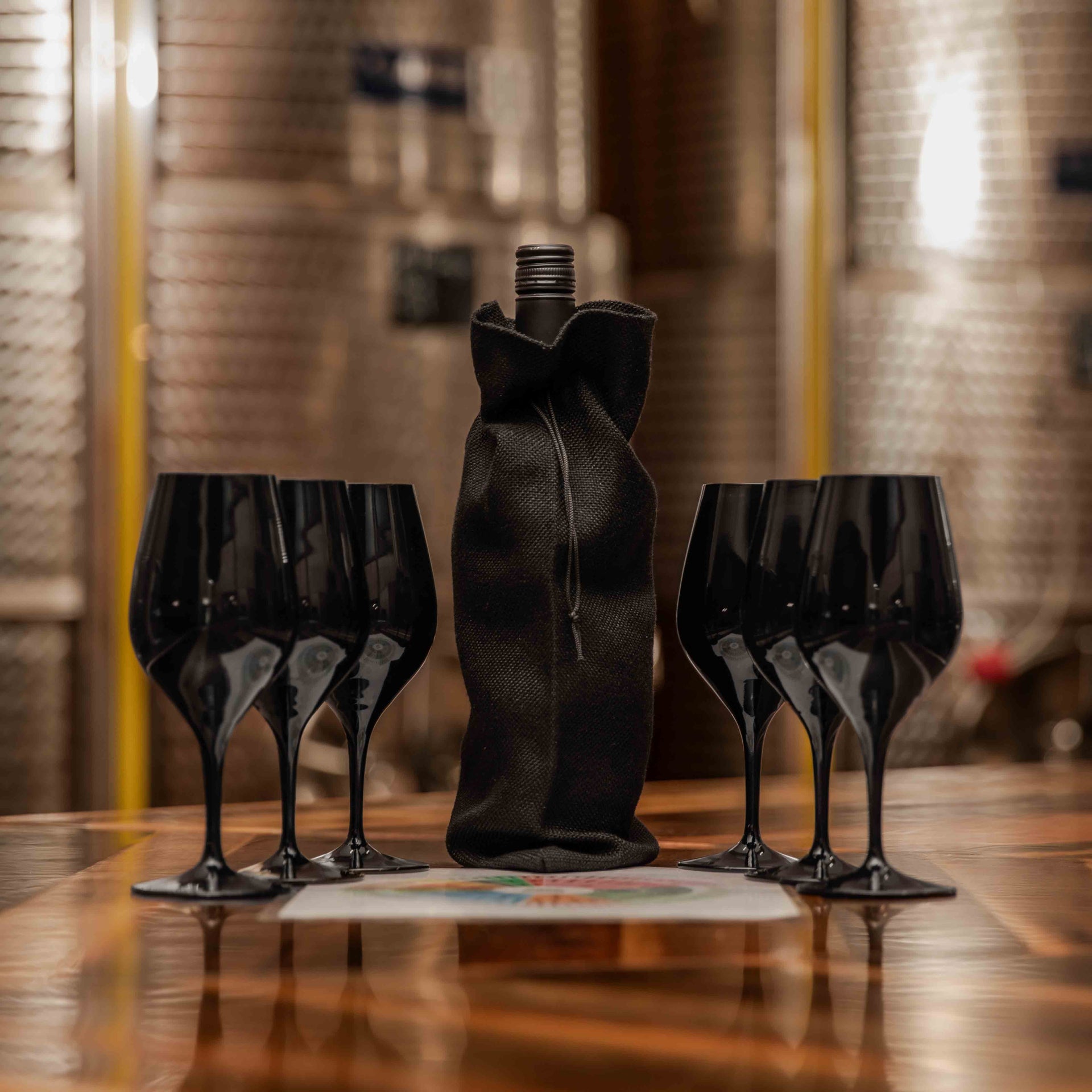 BTL Black Glass Tasting  Between The Lines Winery